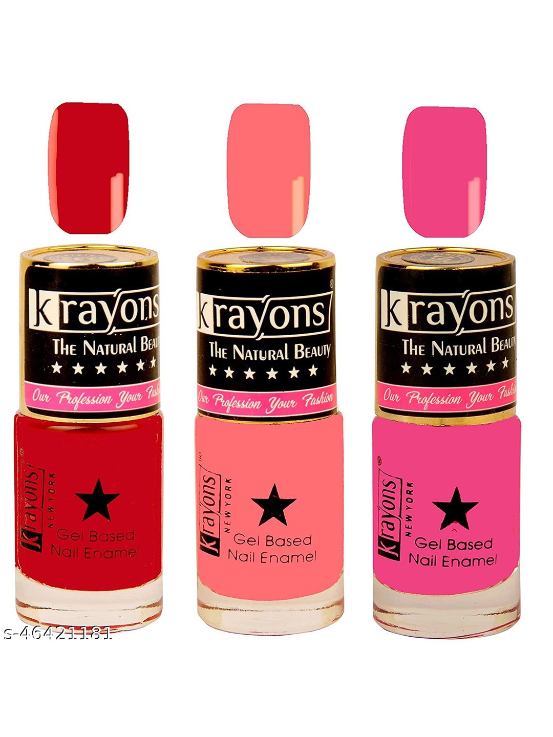 

krayons Set Of 3 Gel Based Long Lasting Glossy Nail Polish - 6ml Each, Red