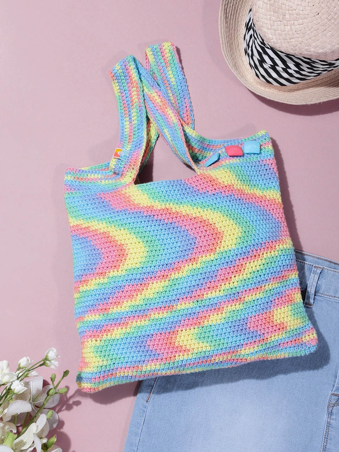 

Magic Needles Printed Oversized Shopper Tote Bag, Blue