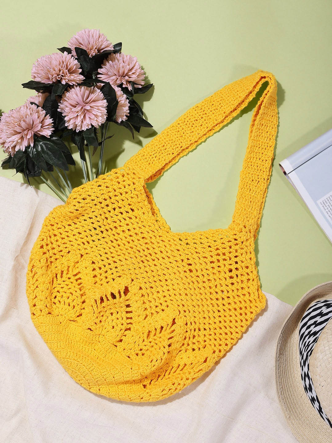 

Magic Needles Ethnic Motifs Self Design Pure Cotton Shopper Shoulder Bag, Yellow