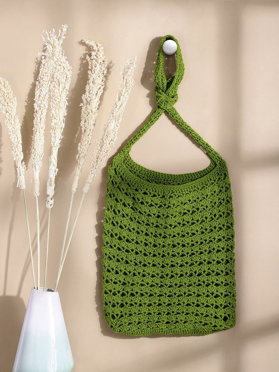 Magic Needles Structured Sling Bag, Green