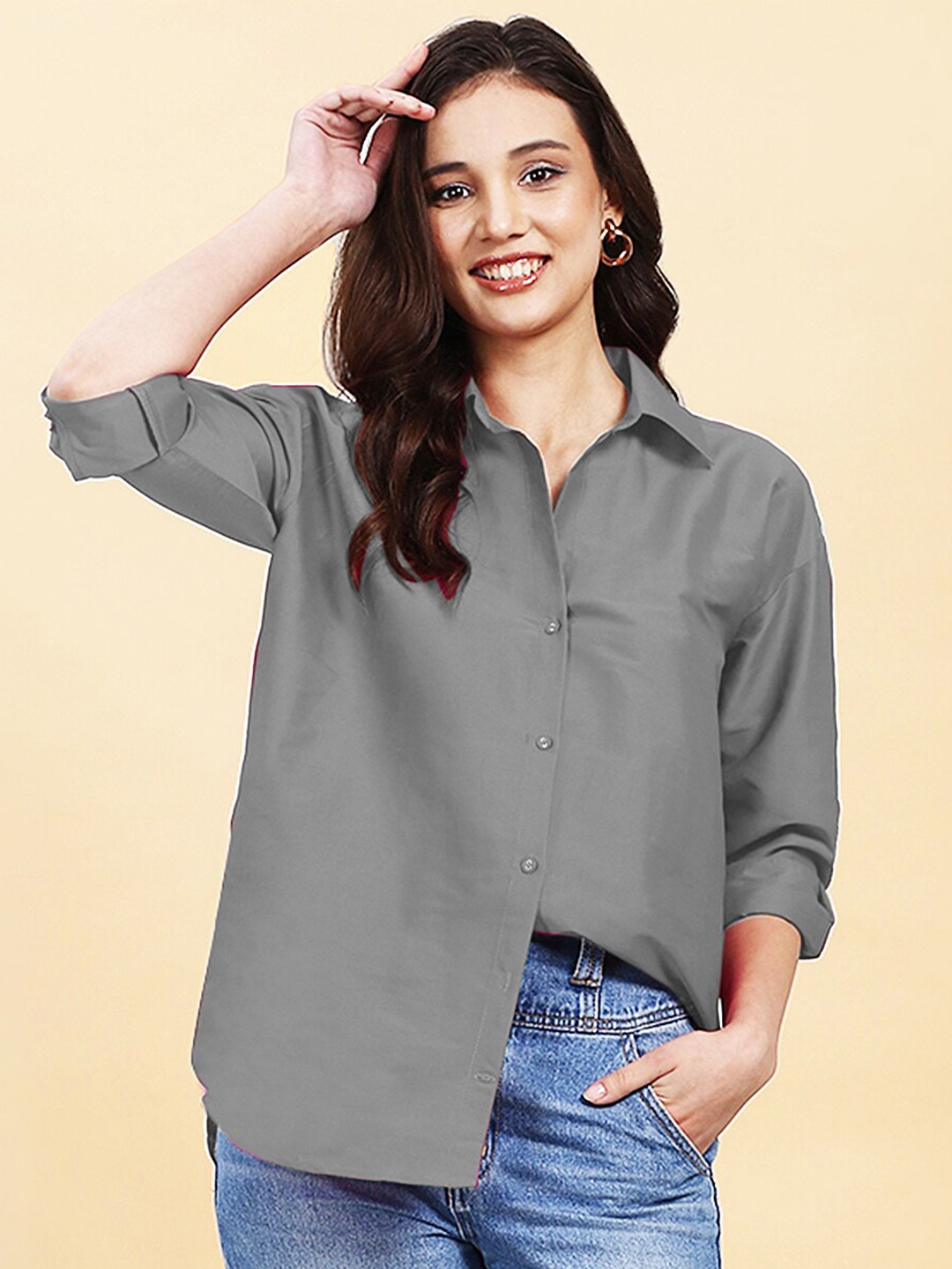 

A.T.U.N. Women Relaxed Party Shirt, Grey