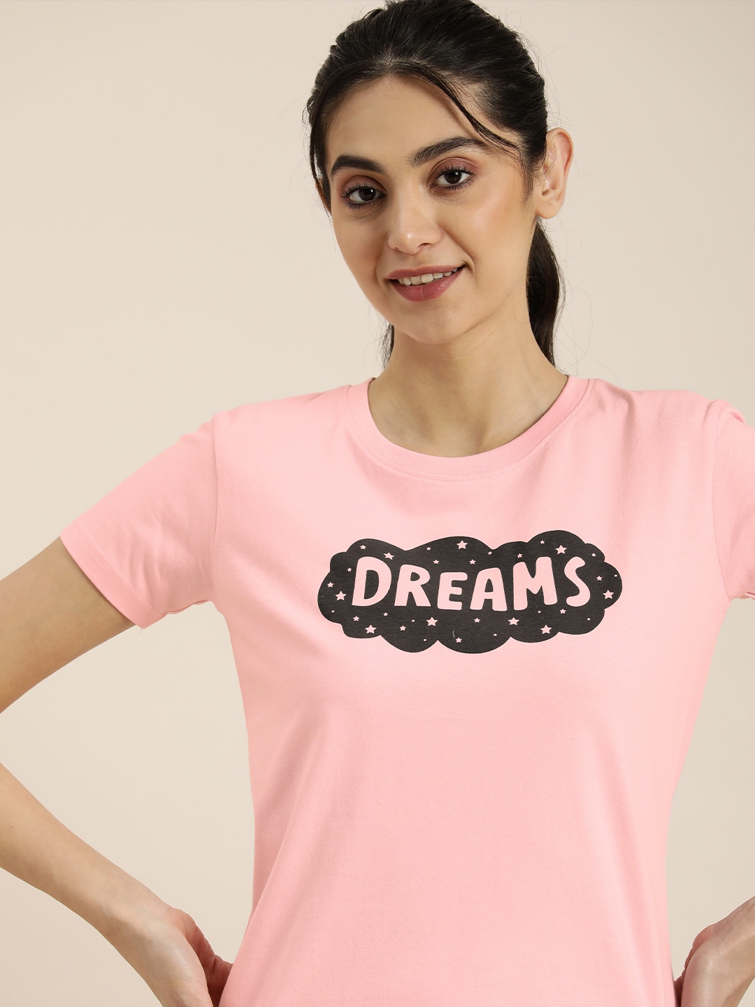 

DILLINGER Graphic Printed Pure Cotton Slim Fit T-shirt, Pink