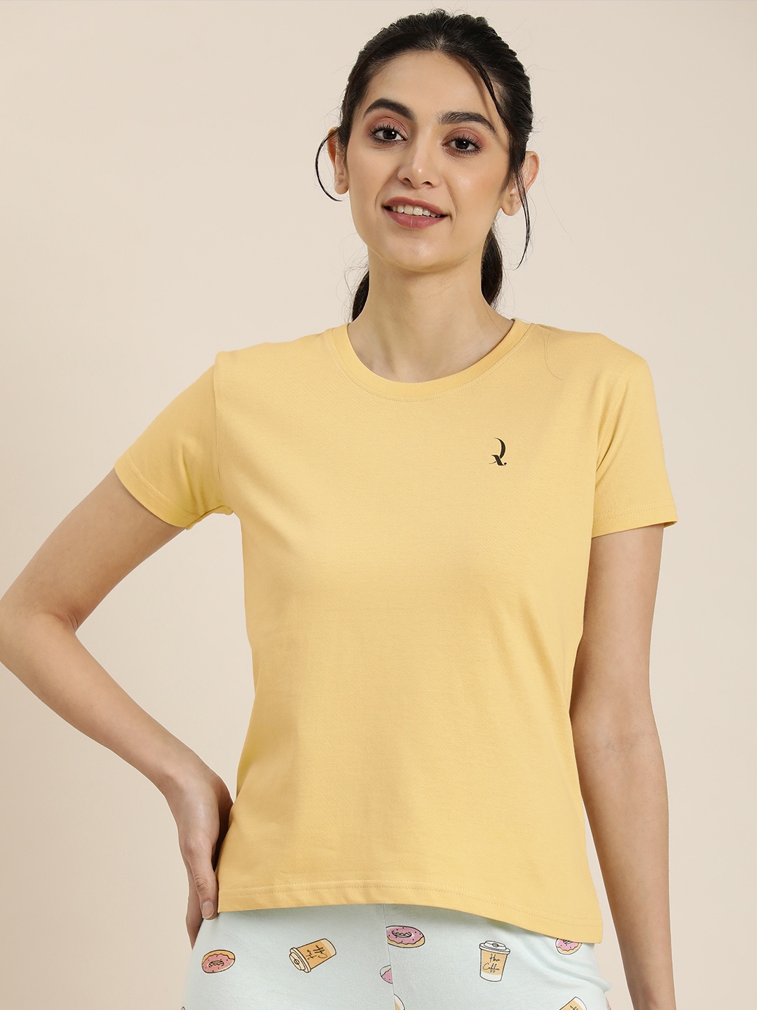 

DILLINGER Solid Pure Cotton Regular Fit T-shirt, Yellow