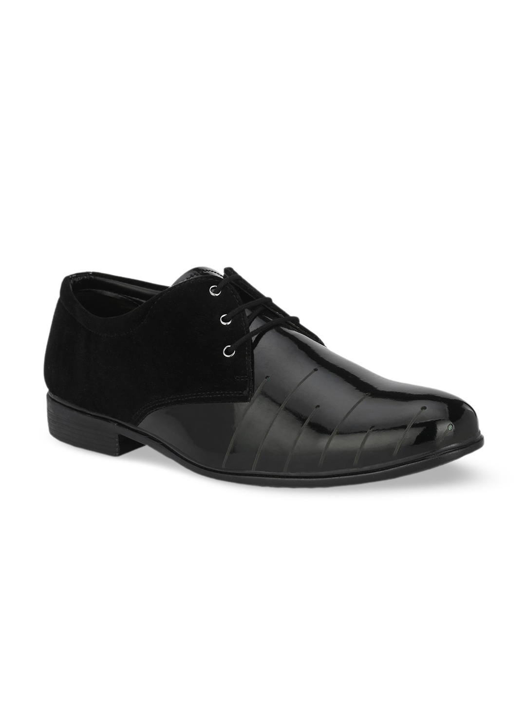 

Azzaro Black Men Round Toe Lace Ups Formal Derbys