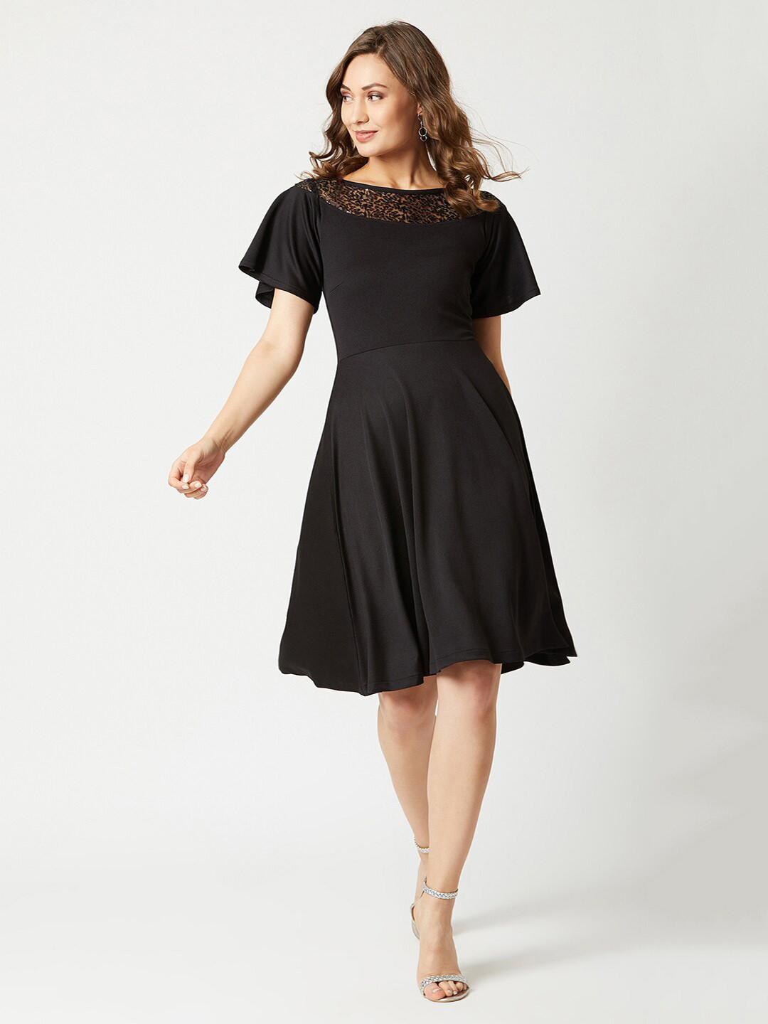 

Miss Chase Sequins Fit & Flare Dress, Black