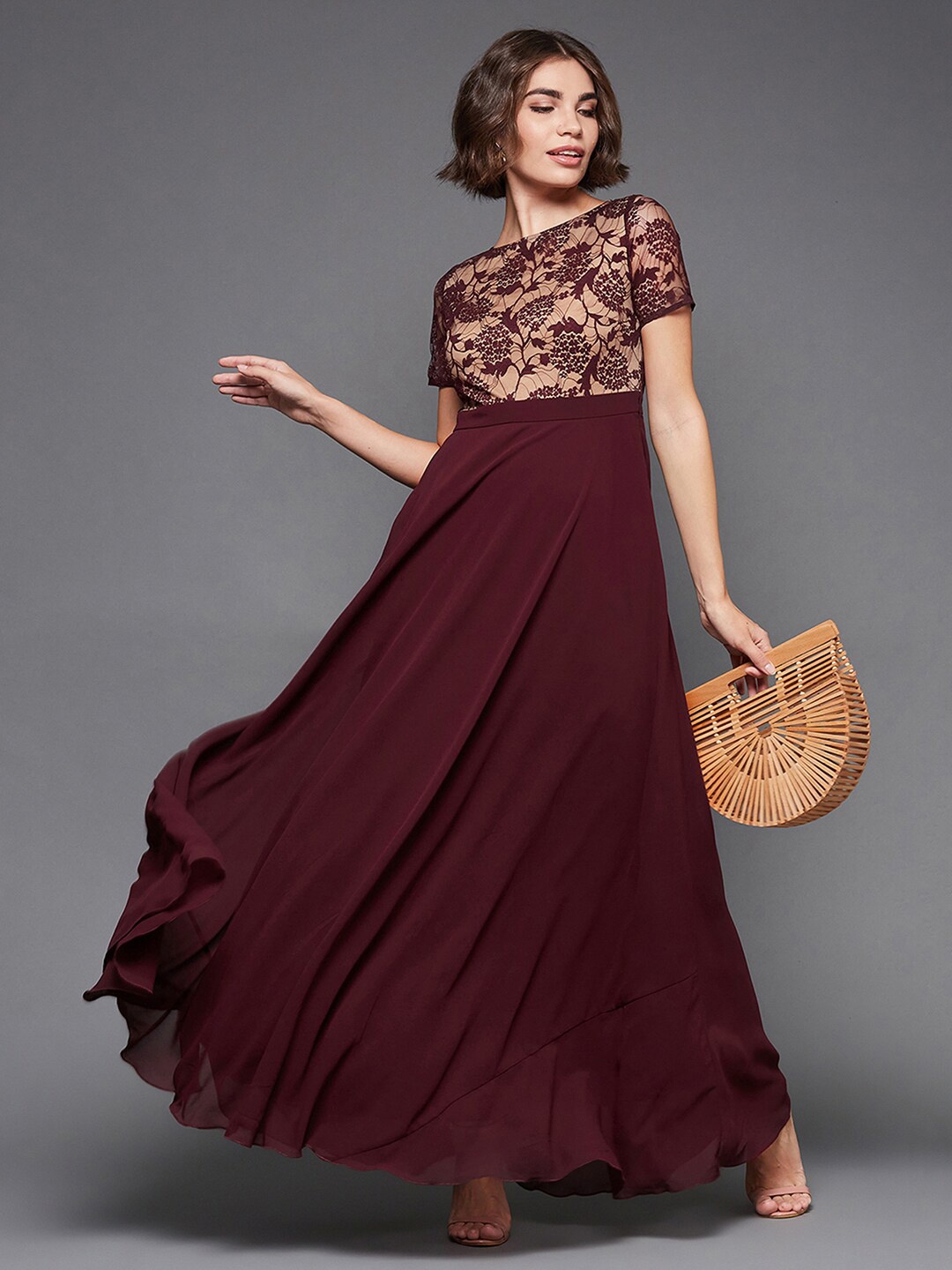 

Miss Chase Floral Maxi Dress, Maroon