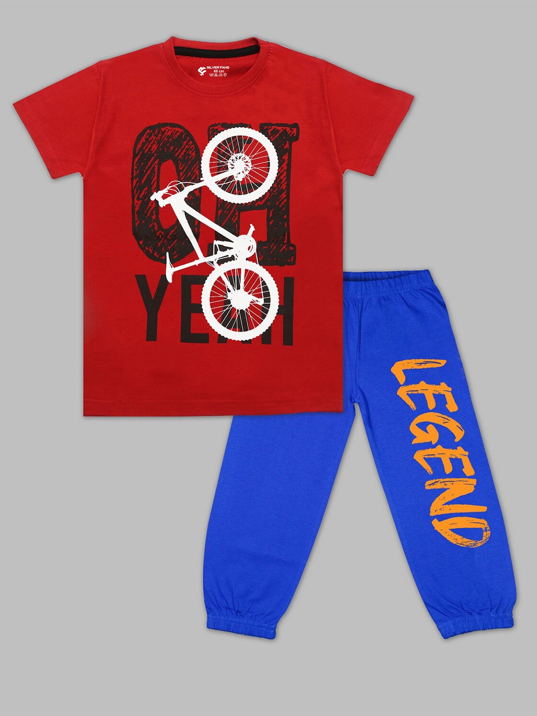 

Silver Fang Boys Printed T-shirt With Trousers, Red