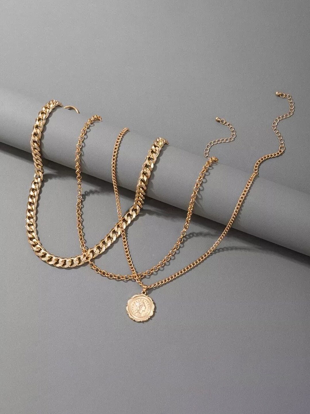 

Jewels Galaxy Brass Gold-Plated Layered Necklace
