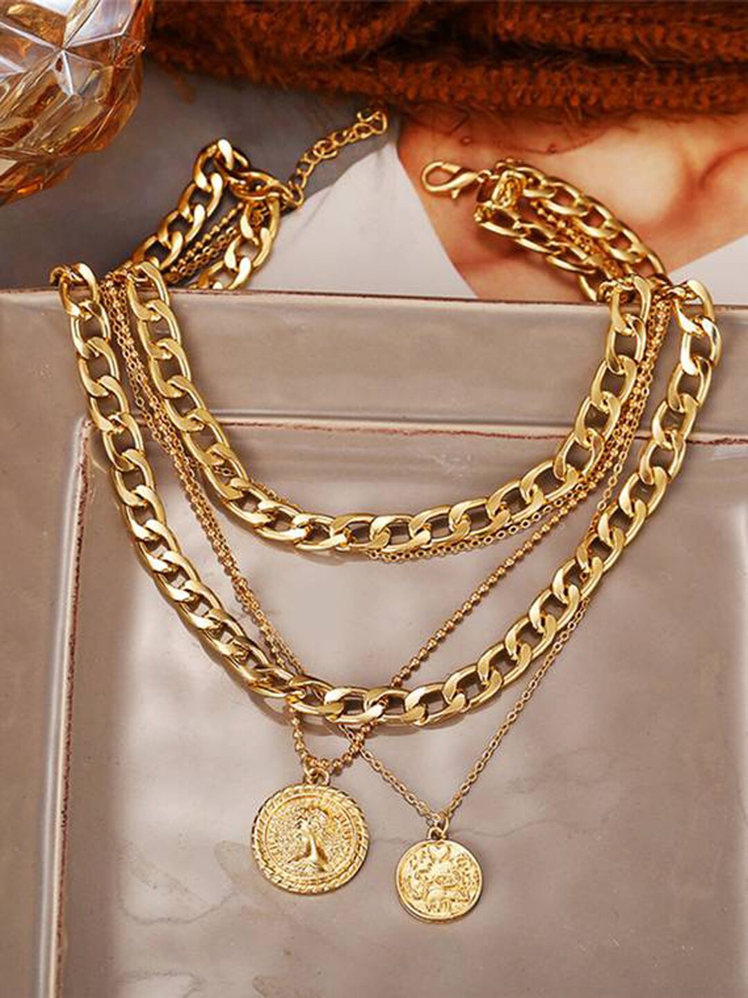 

Jewels Galaxy Women Set of 5 Gold-Plated Necklace