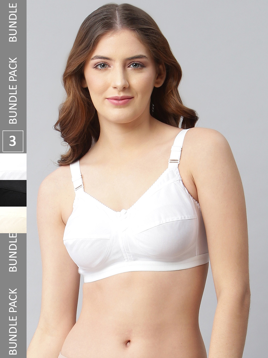

CUKOO Pack of 3 Non Padded Non-Wired Pure Cotton All Day Comfort T-shirt Bra, Yellow