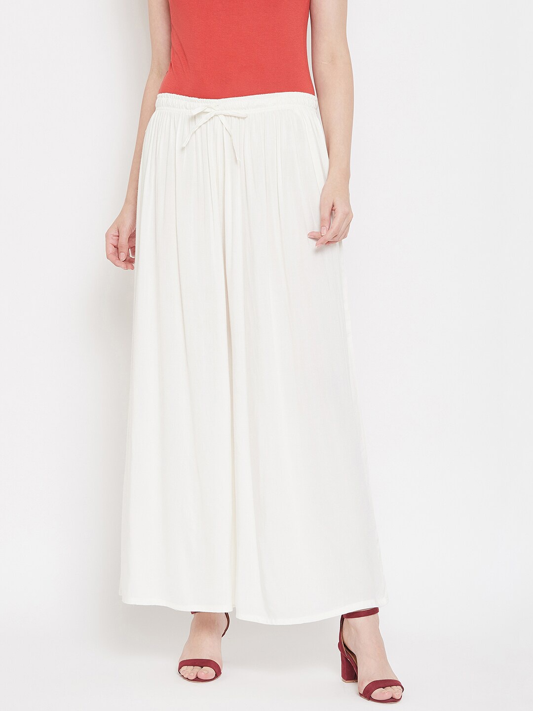 

Castle Lifestyle Women White Flared Palazzos
