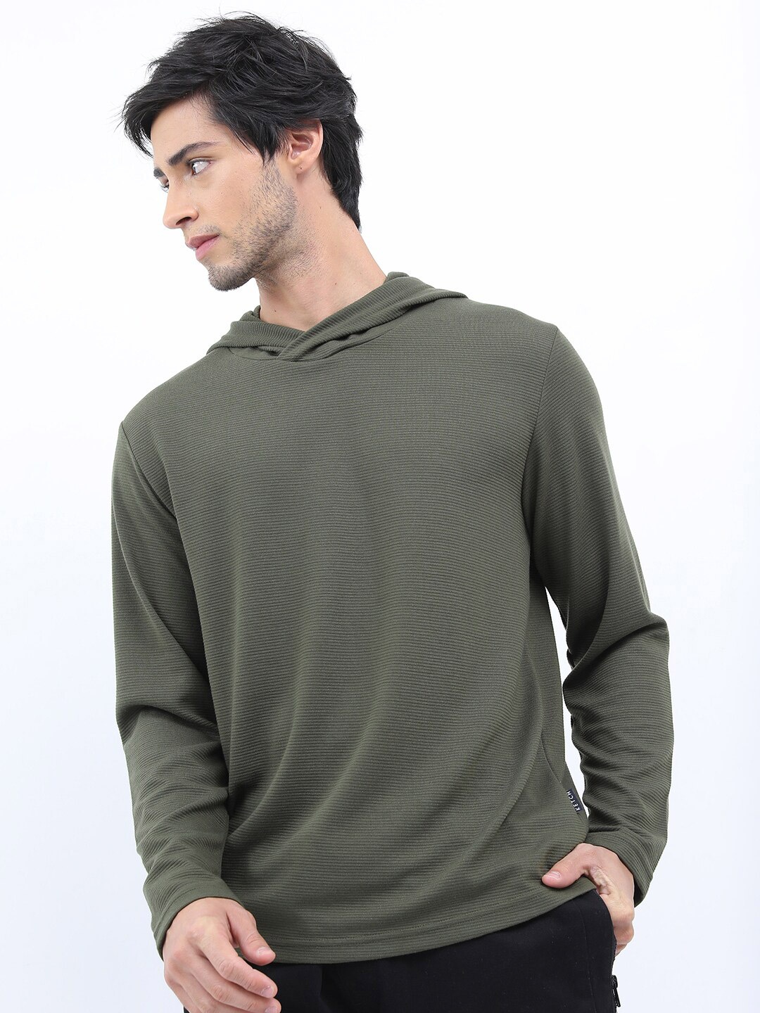 

KETCH Structured Regular Fit Hooded T-shirt, Olive