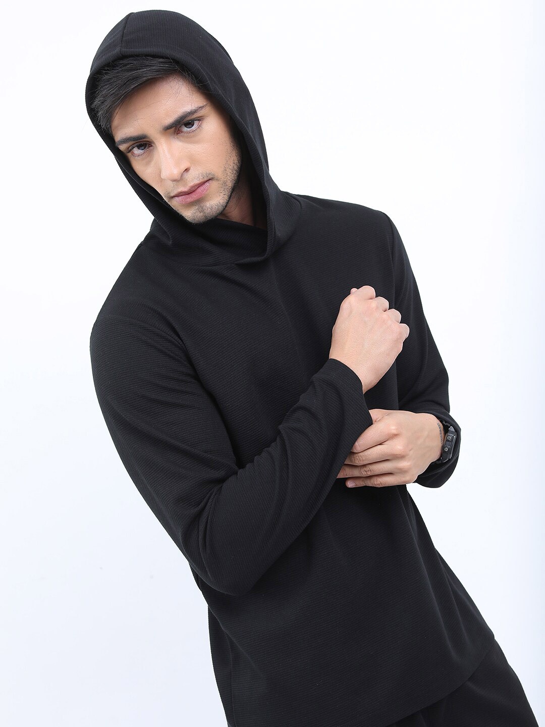 

KETCH Structured Regular Fit Hooded T-shirt, Black
