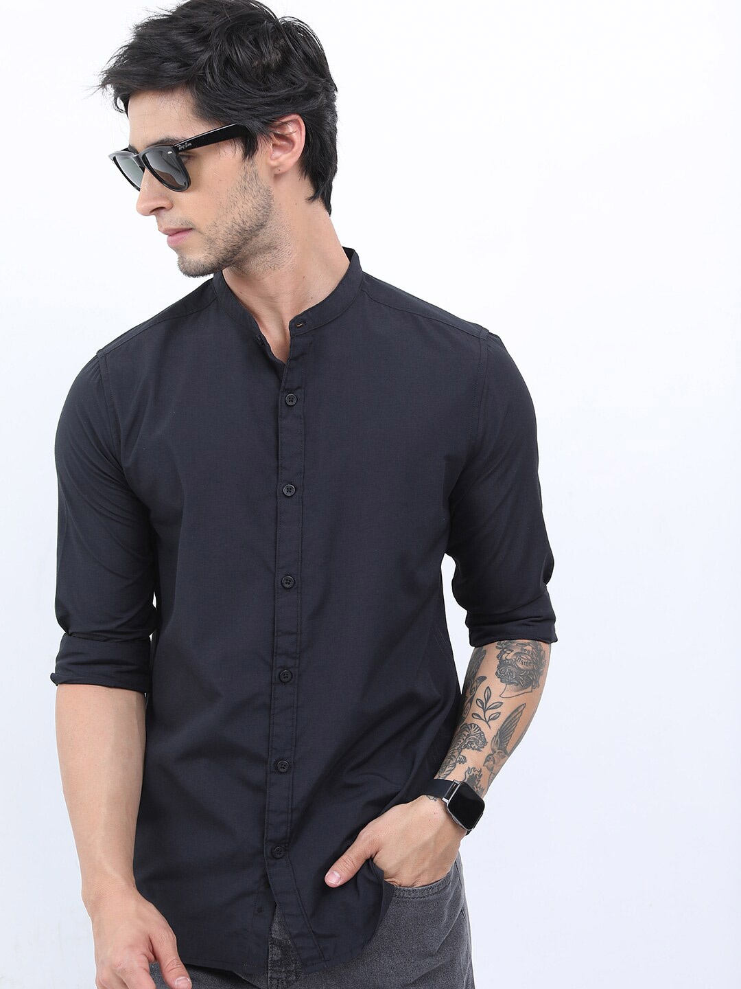 

KETCH Men Slim Fit Casual Cotton Shirt, Navy blue