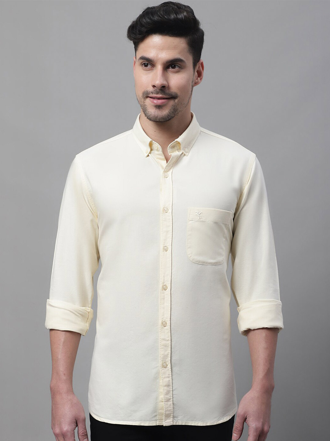 

Cantabil Men Casual Cotton Shirt, Yellow