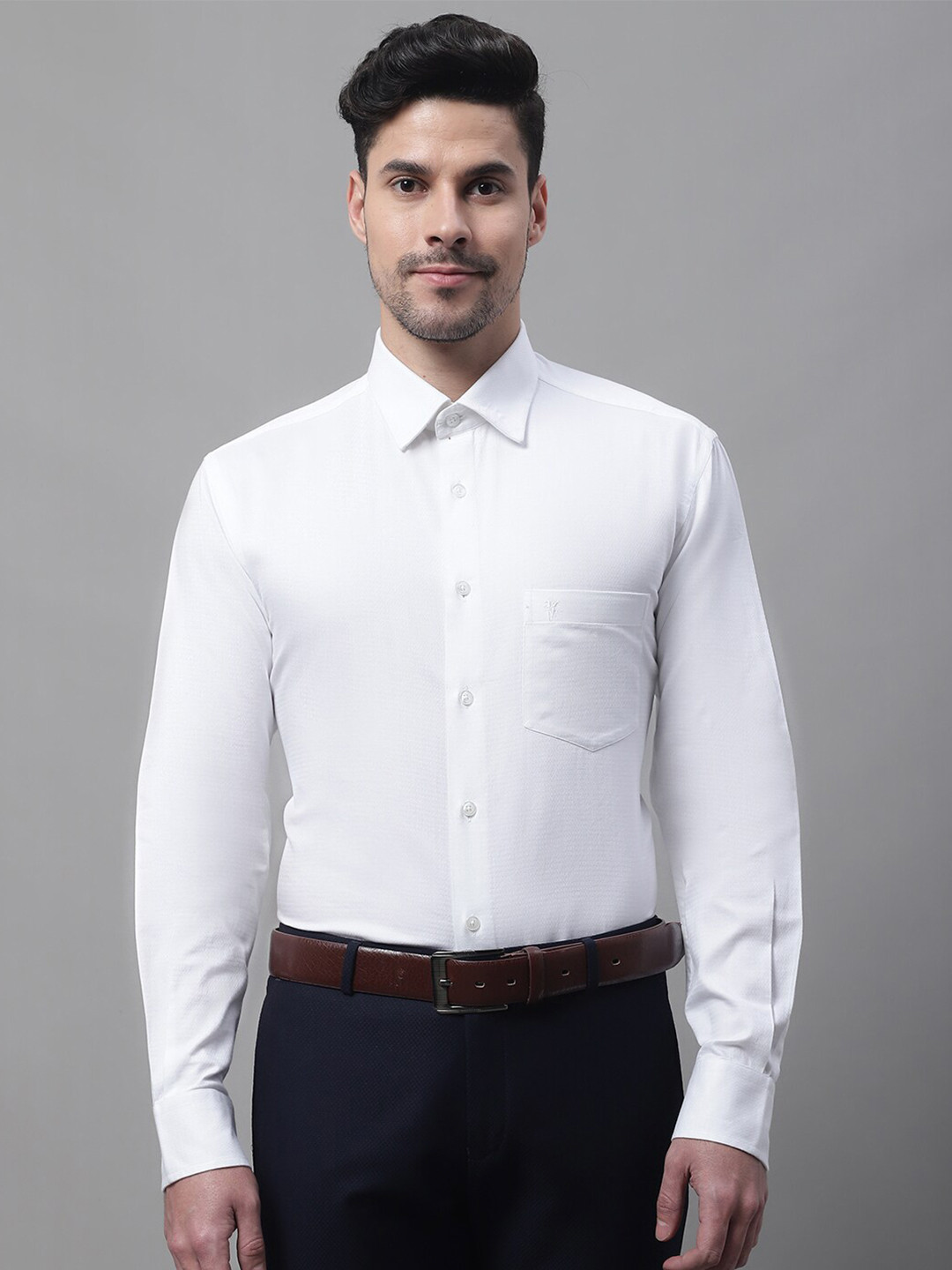 

Cantabil Men Formal Cotton Shirt, White