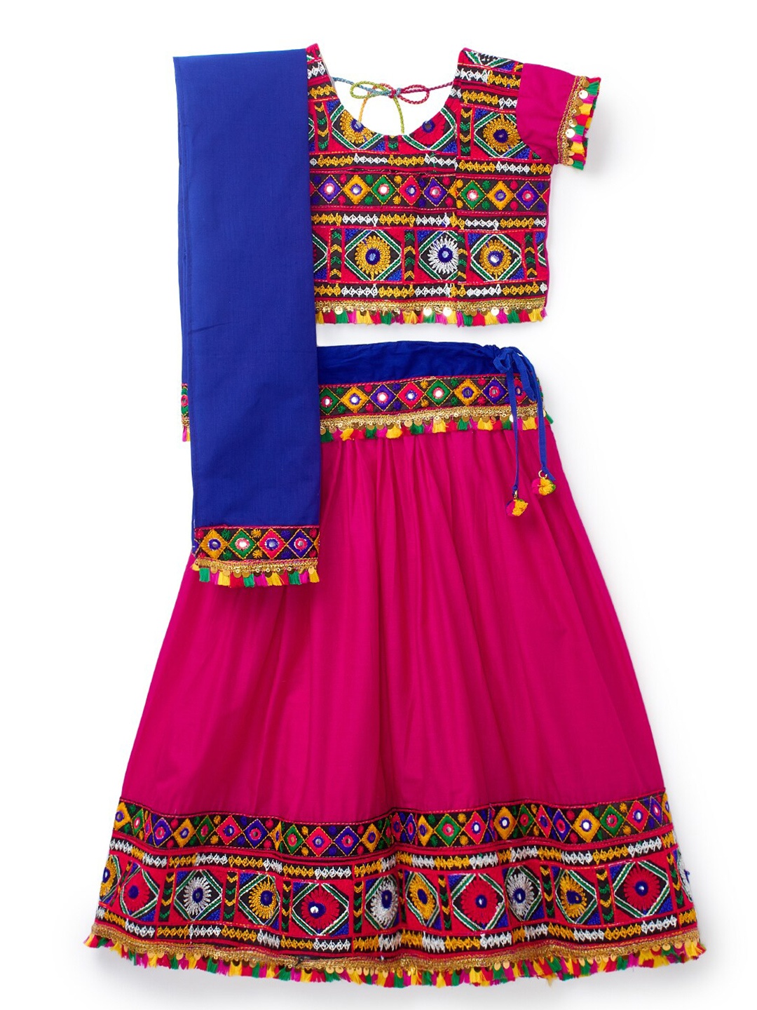 

BANJARA INDIA Girls Embroidered Cotton Ready to Wear Lehenga & Blouse With Dupatta, Pink