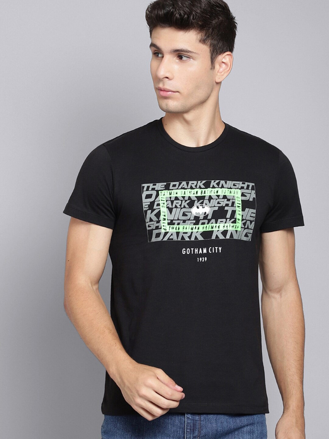 

Free Authority Men Batman Printed Cotton T-Shirt, Black