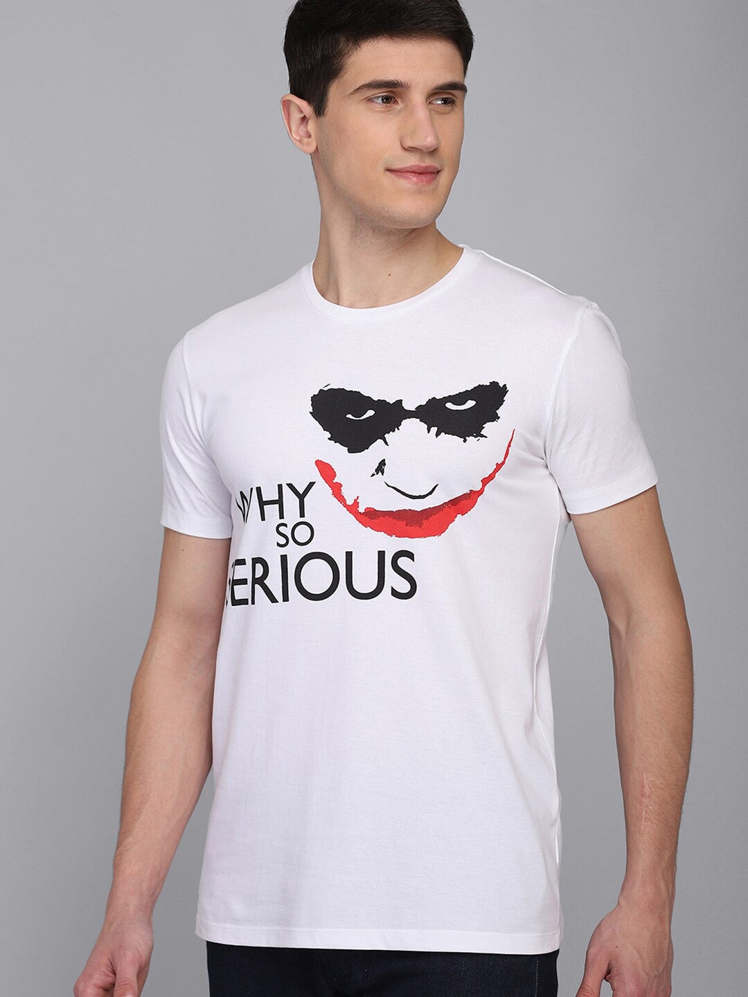 

Free Authority Men Joker Typography Printed Cotton T-Shirt, White