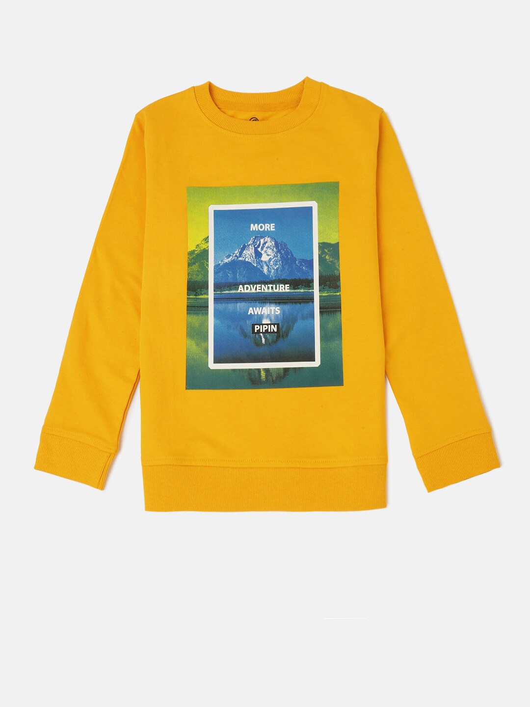 

PIPIN Boys Printed Cotton Sweatshirt, Yellow