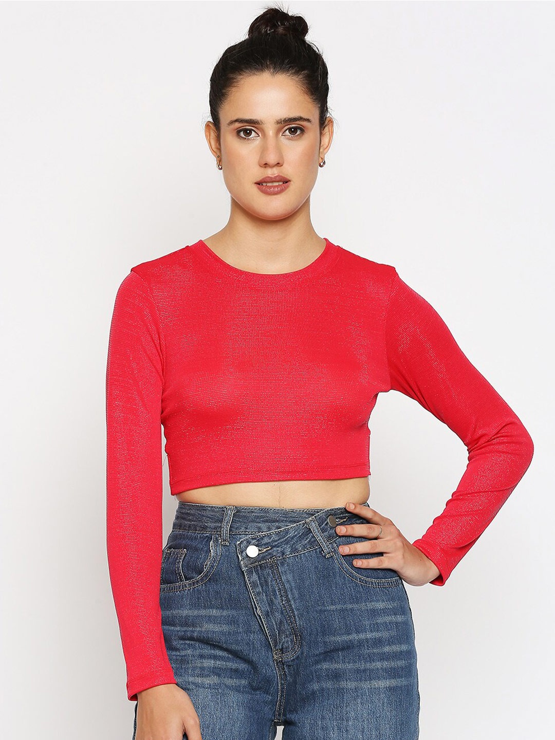 

Disrupt Women Crop Cotton T-shirt, Red