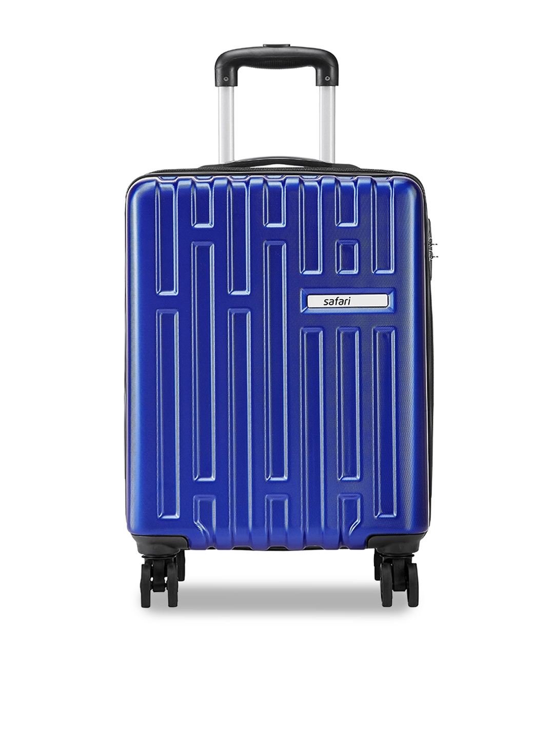 

Safari Textured Hard-Sided Medium Trolley Suitcase, Blue