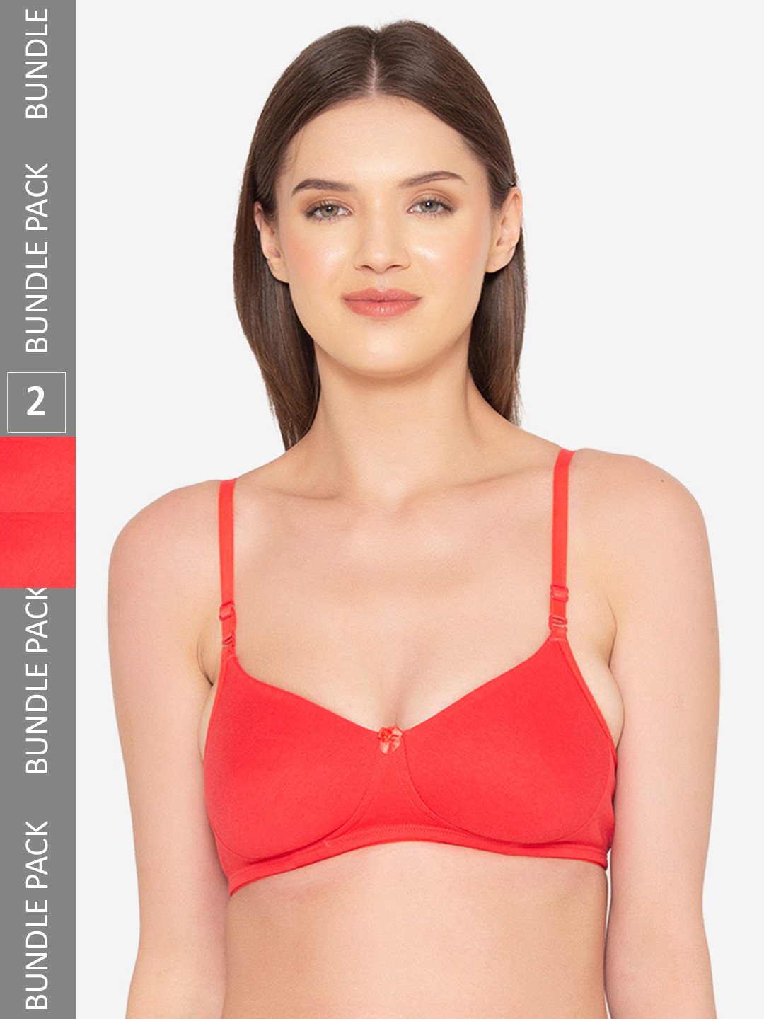 

GROVERSONS Paris Beauty Non-Padded Non-Wired Seamless Minimizer Bra, Red