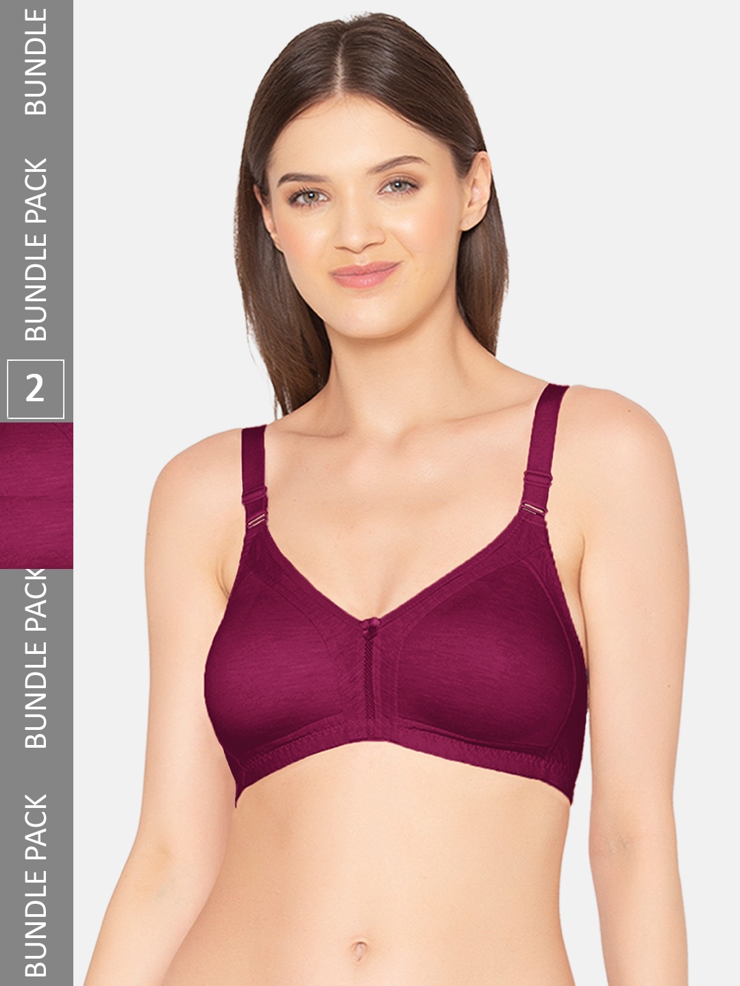 

GROVERSONS Paris Beauty Non-Padded Non-Wired Seamless Minimizer Bra, Maroon