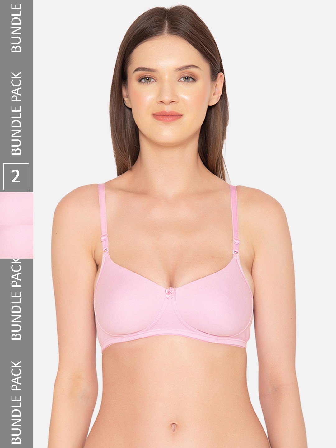 

GROVERSONS Paris Beauty Pack of 2 Non-Padded T-Shirt Bra, Pink