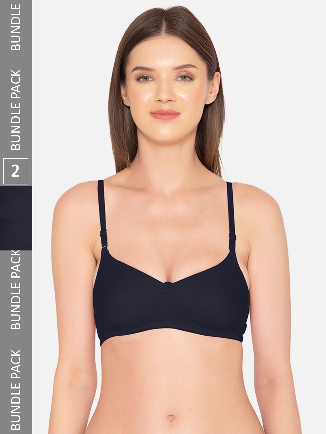 

GROVERSONS Paris Beauty Pack of 2 Non-Padded Bra, Black