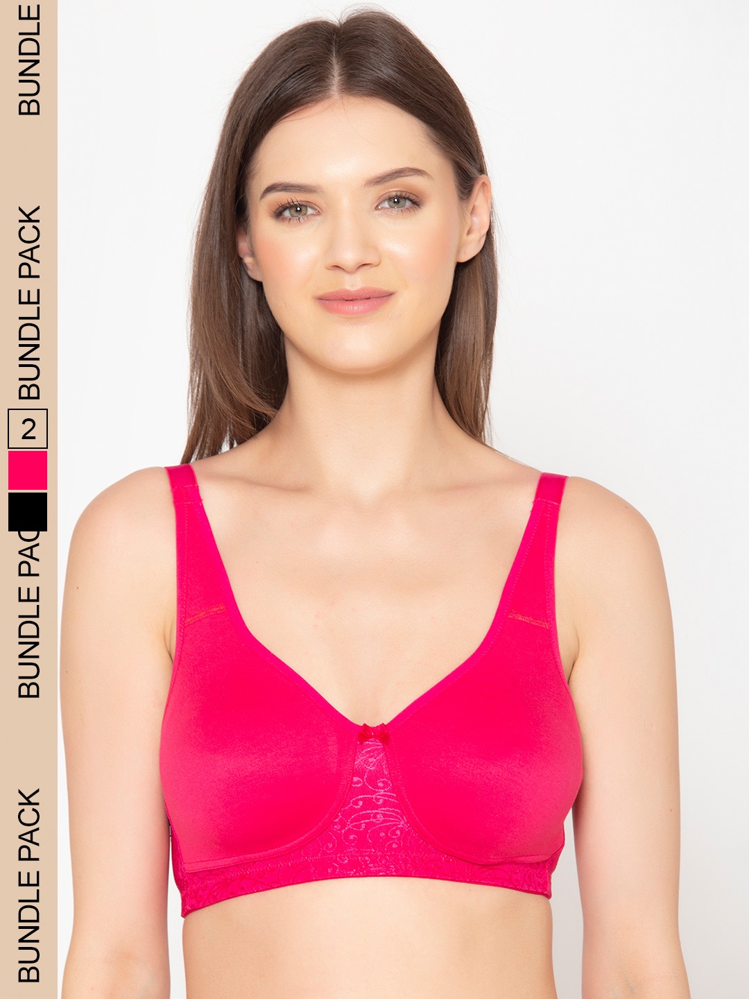 

GROVERSONS Paris Beauty Pack Of 2 Non-Padded Seamless T-Shirt Bra, Pink