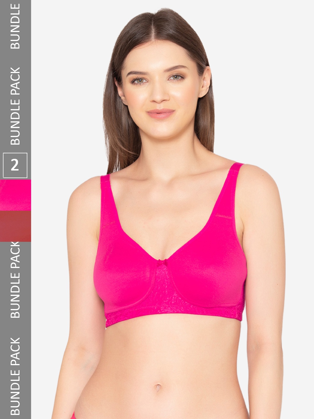 

GROVERSONS Paris Beauty Pack Of 2 Non-Padded Seamless T-Shirt Bra, Pink