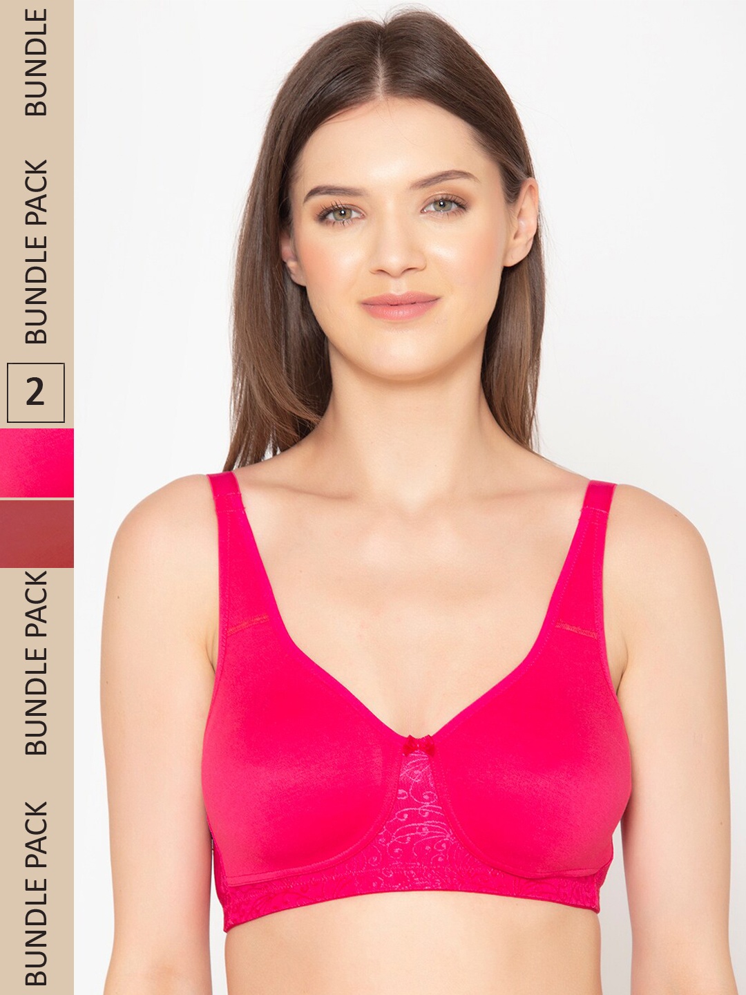 

GROVERSONS Paris Beauty Pack Of 2 Non-Padded T-Shirt Bra, Pink
