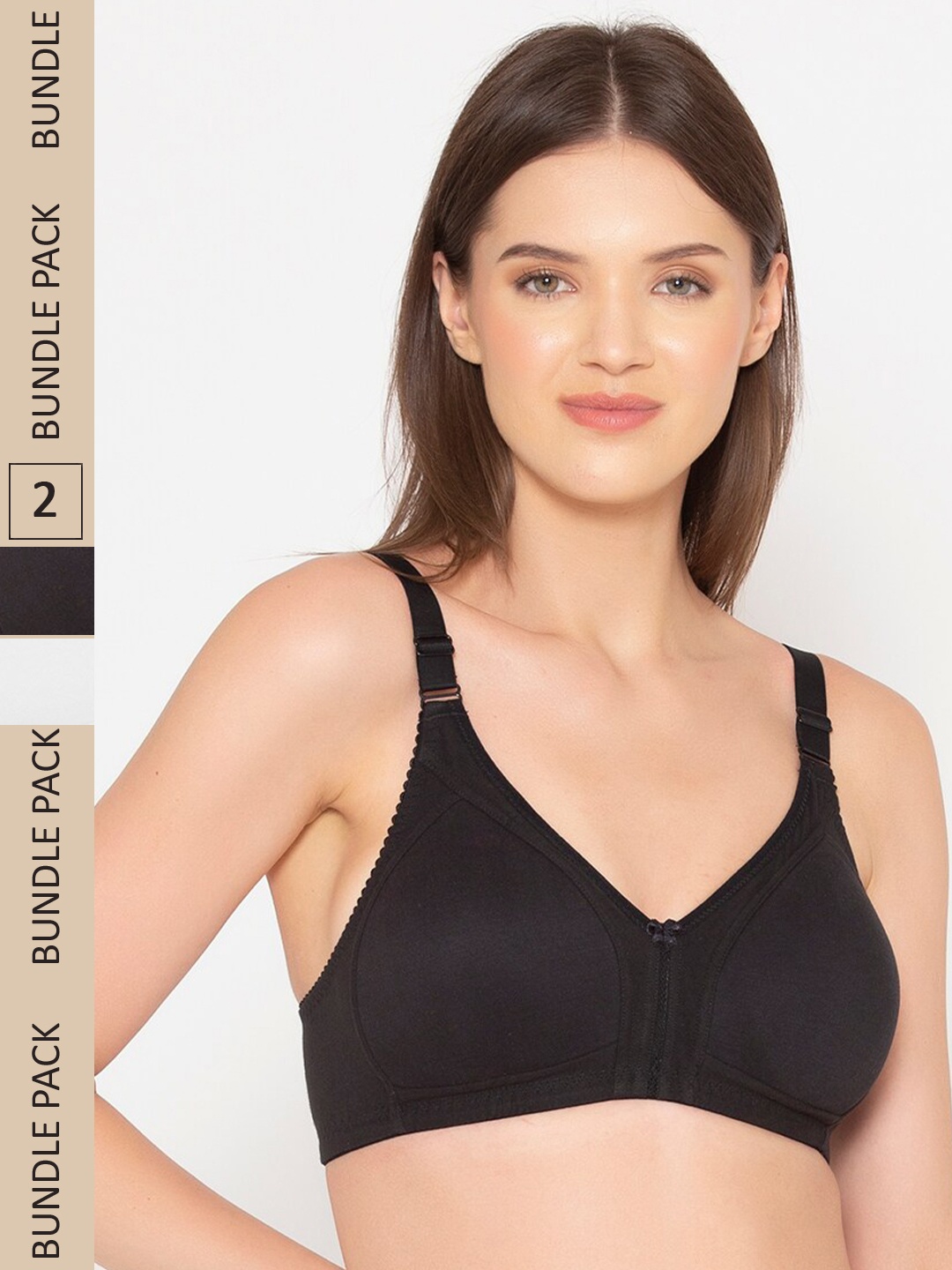 

GROVERSONS Paris Beauty Pack Of 2 Non-Padded Minimiser Bra, Black