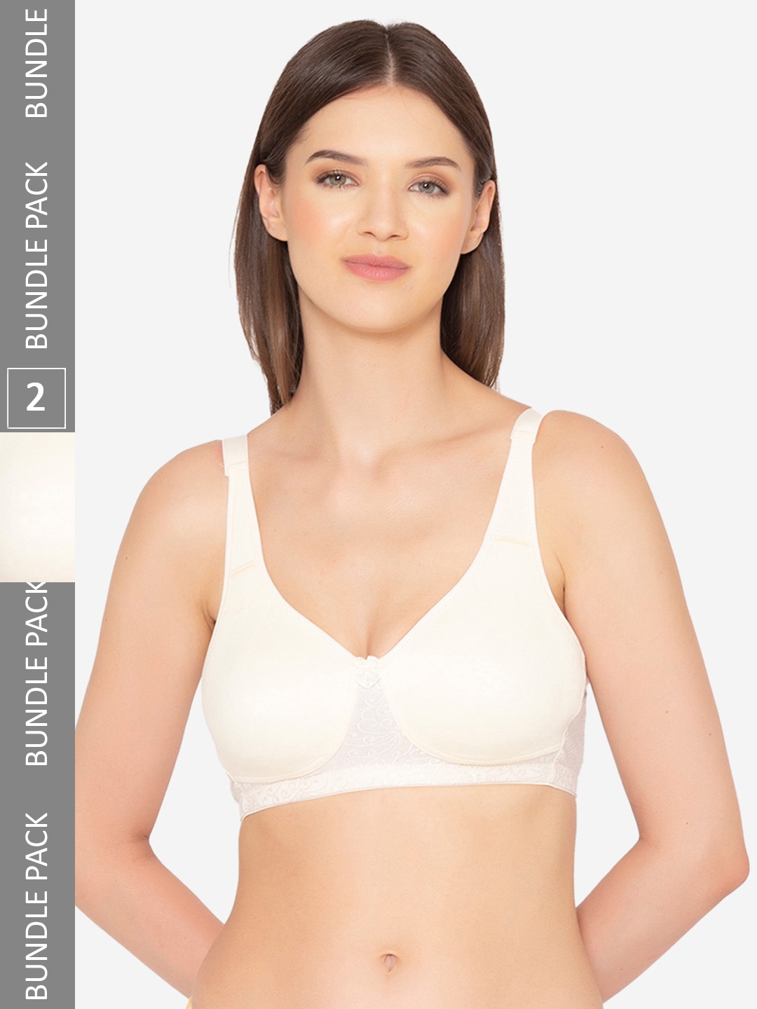 

GROVERSONS Paris Beauty Pack of 2 Non-Padded Cotton T-Shirt Bra, White