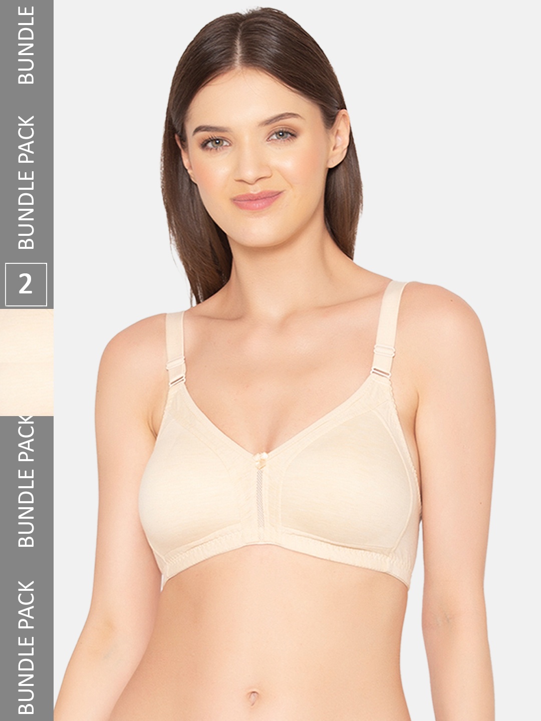 

GROVERSONS Paris Beauty Pack of 2 Non-Padded Cotton Seamless Cotton Bra, Nude