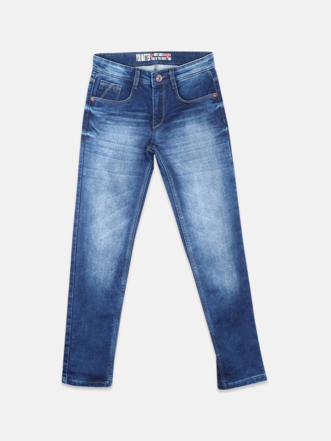 

Monte Carlo Boys Slim Fit Heavy Fade Jeans, Blue
