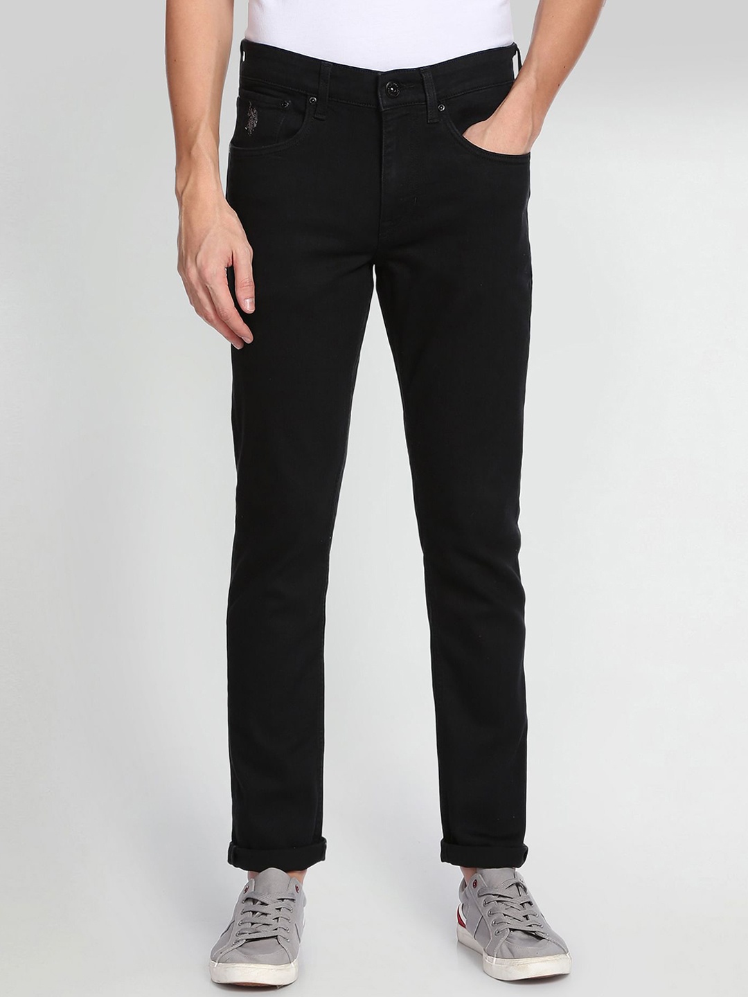 U.S. Polo Assn. Denim Co. Men Slim Fit Cotton Jeans, Black