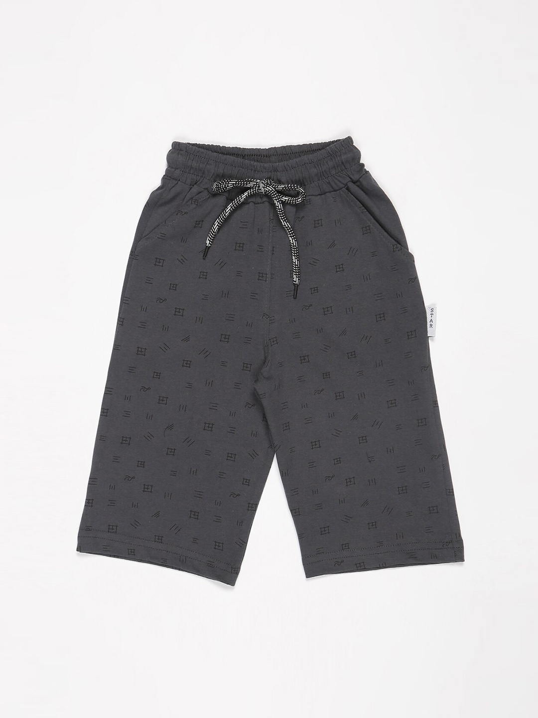 

V2 Value & Variety Boys Cotton Geometric Printed Shorts, Grey