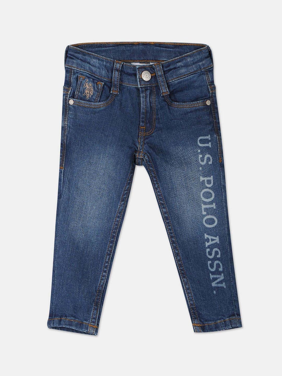U.S. Polo Assn. Kids Boys Slim Fit Light Fade Jeans, Blue