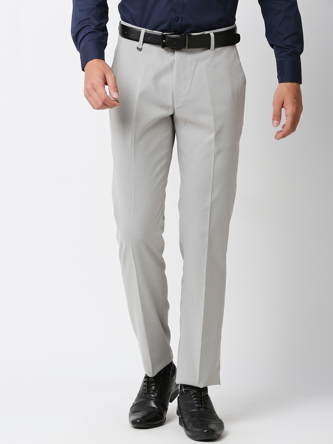 

Solemio Men Slim Fit Formal Trousers, Grey