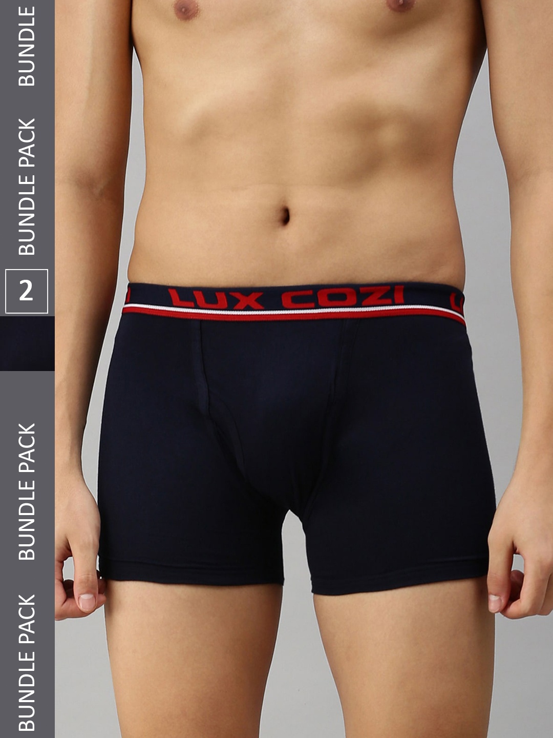 

Lux Cozi Men Pack Of 2 Logo Printed Detail Trunks, Navy blue