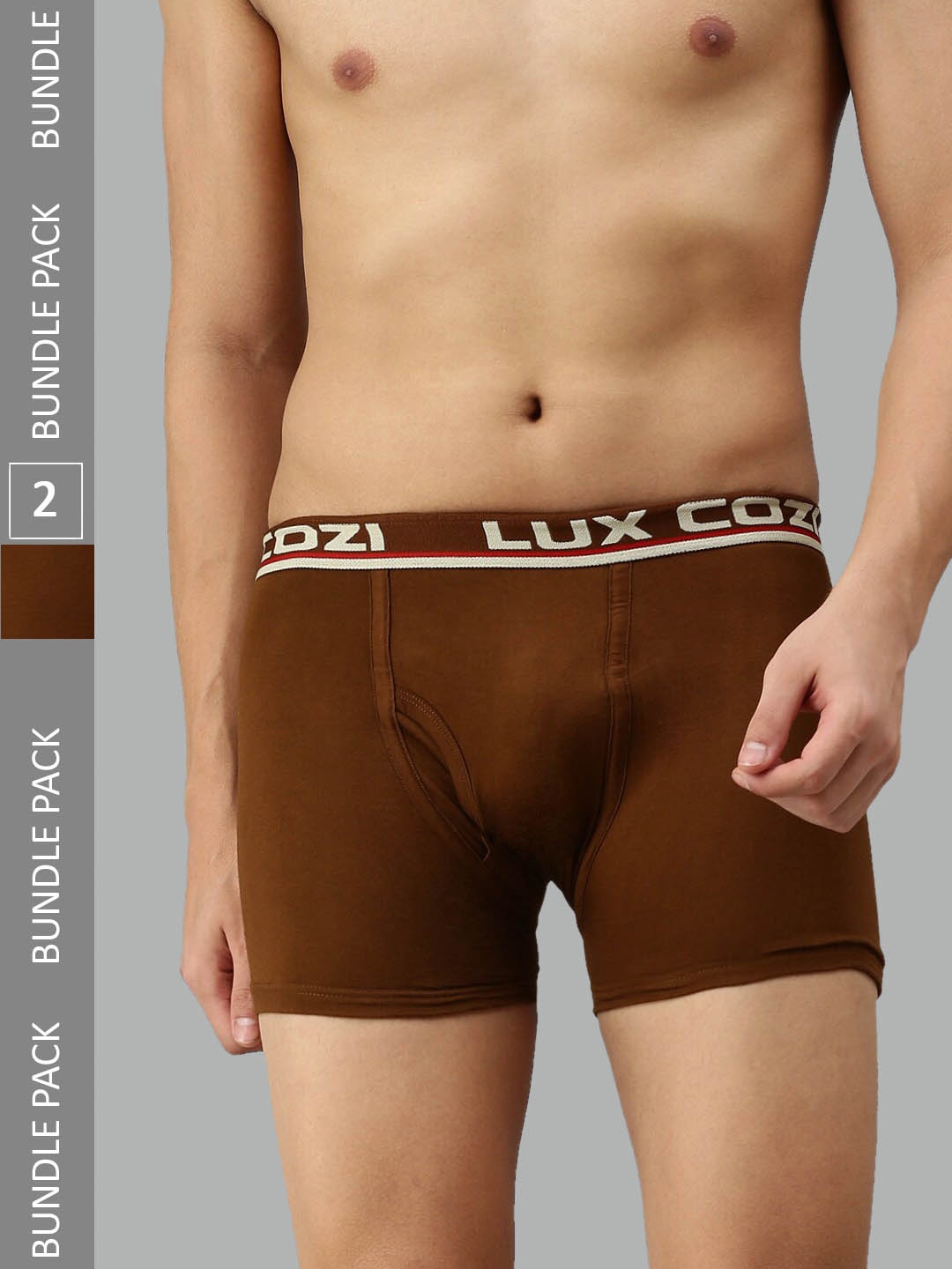 

Lux Cozi Men Pack Of 2 Logo Printed Detail Trunks, Mustard