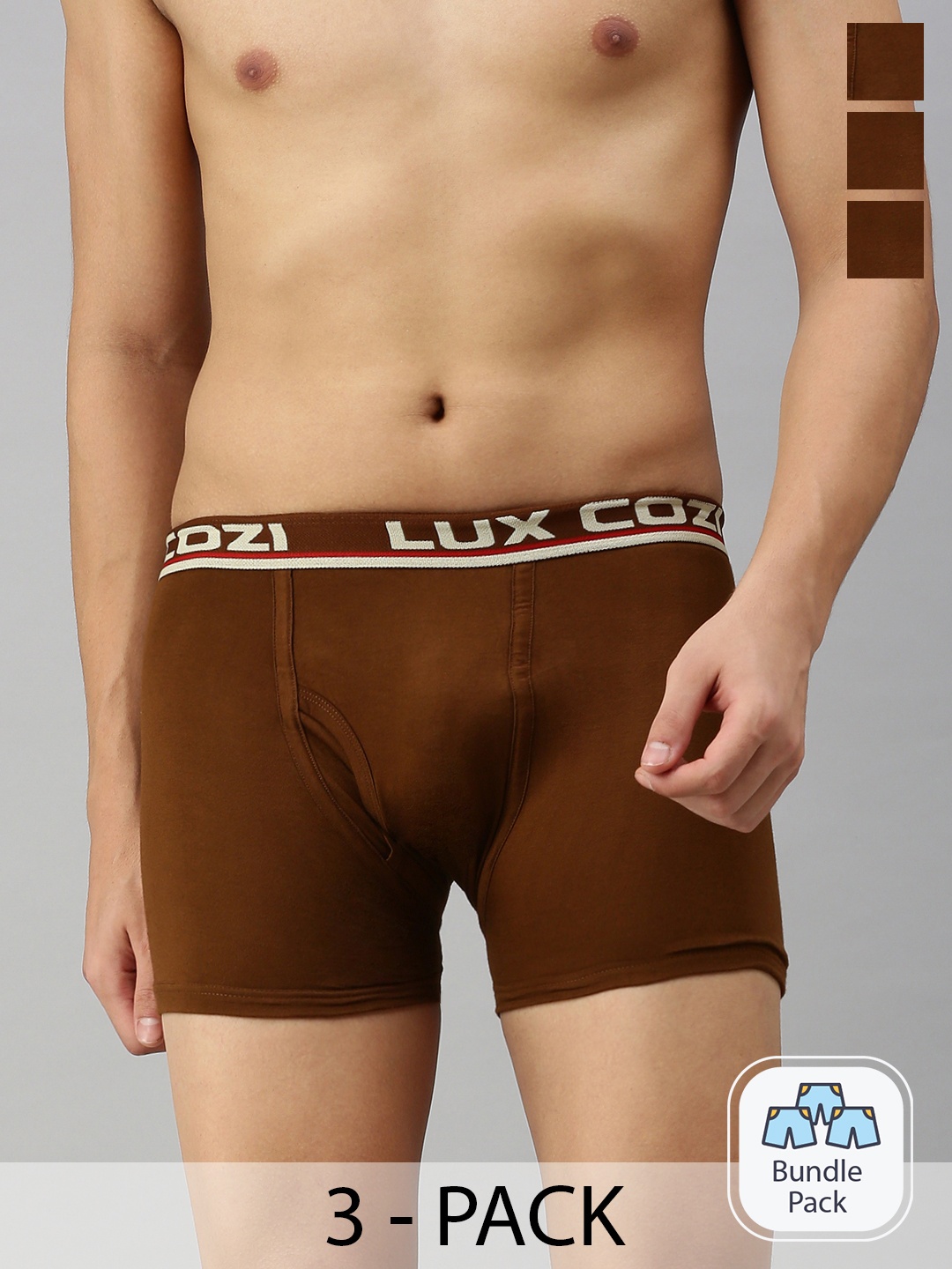 

Lux Cozi Men Pack Of 2 Logo Printed Detail Trunks, Mustard
