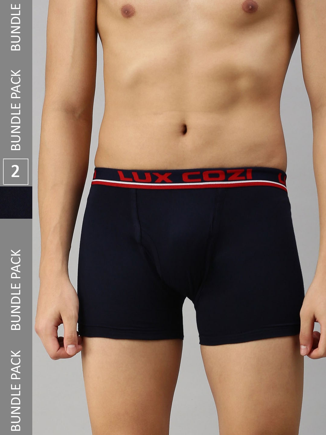 

Lux Cozi Men Pack Of 2 Outer Elastic Long Trunks COZI_BIGSHOT_LONG_NB_2PC, Navy blue