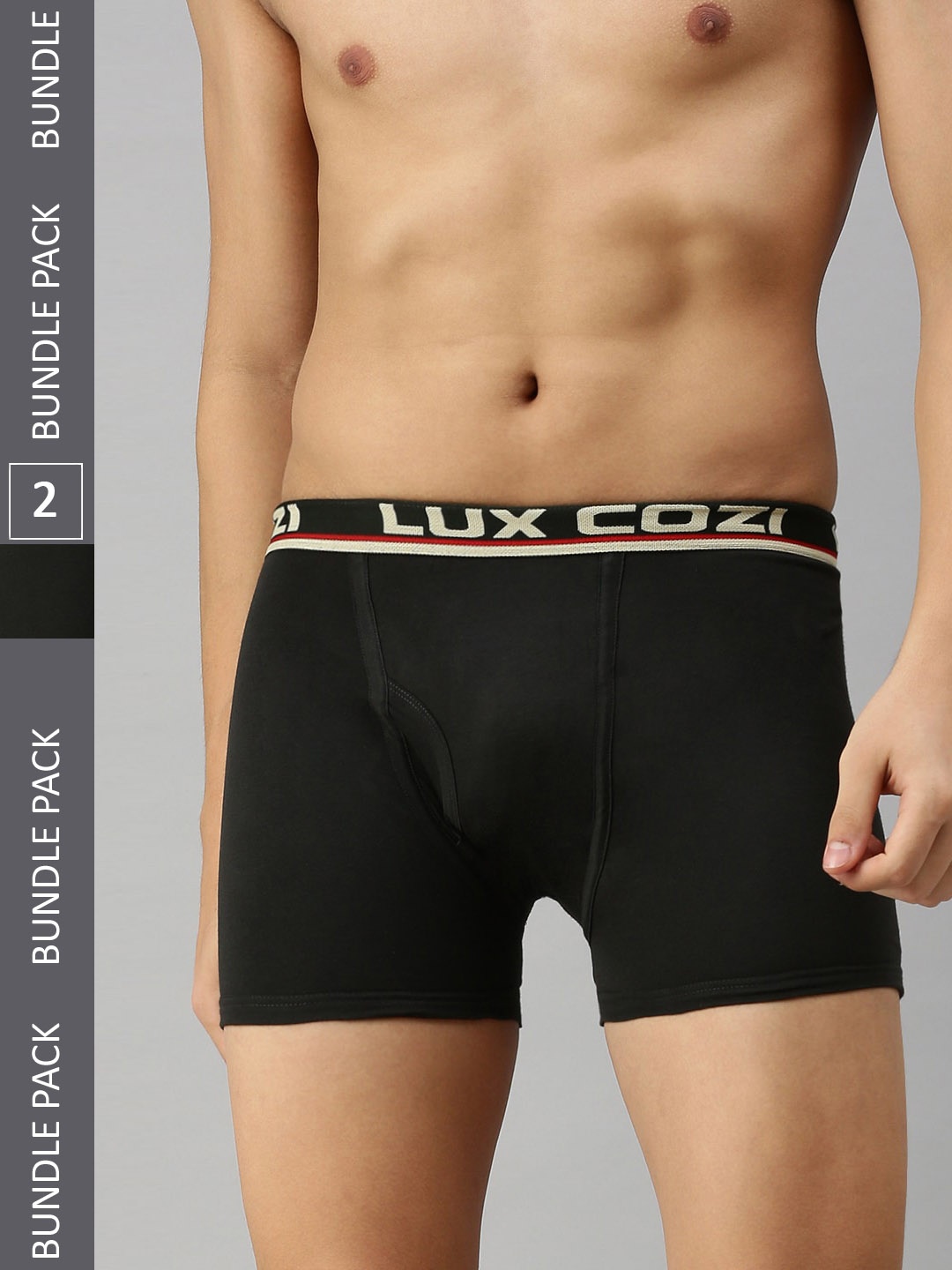 

Lux Cozi Men Pack Of 2 Logo Detail Trunks, Grey