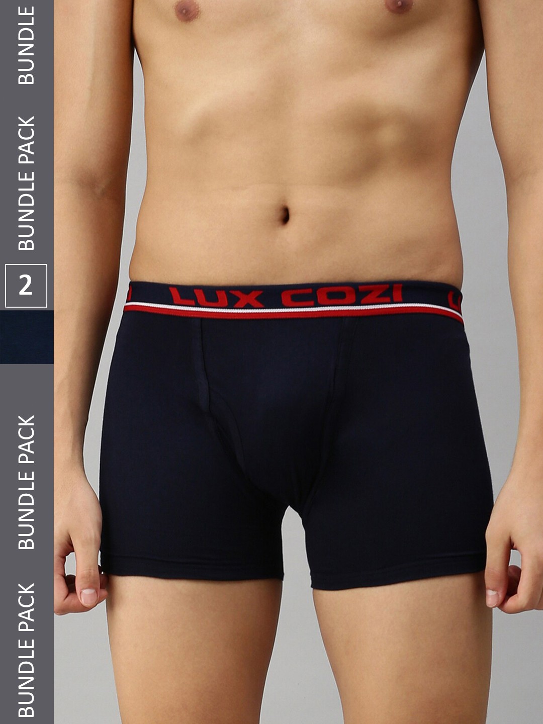 

Lux Cozi Men Pack Of 2 Mid-Rise Trunks- COZI_BIGSHOT_LONG_MBU_NB_2PC, Blue