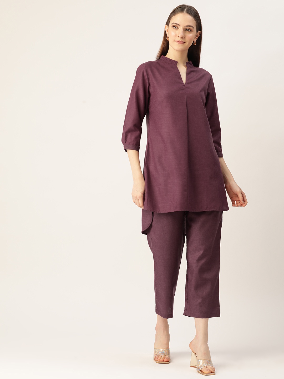 

Off Label Women Shirt & Trousers Set, Purple
