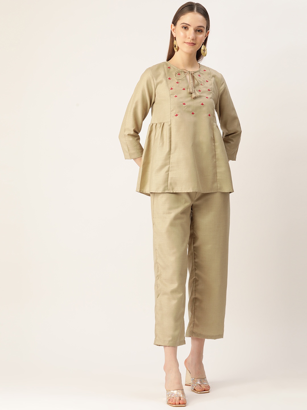 

Off Label Women Top with Trousers, Beige