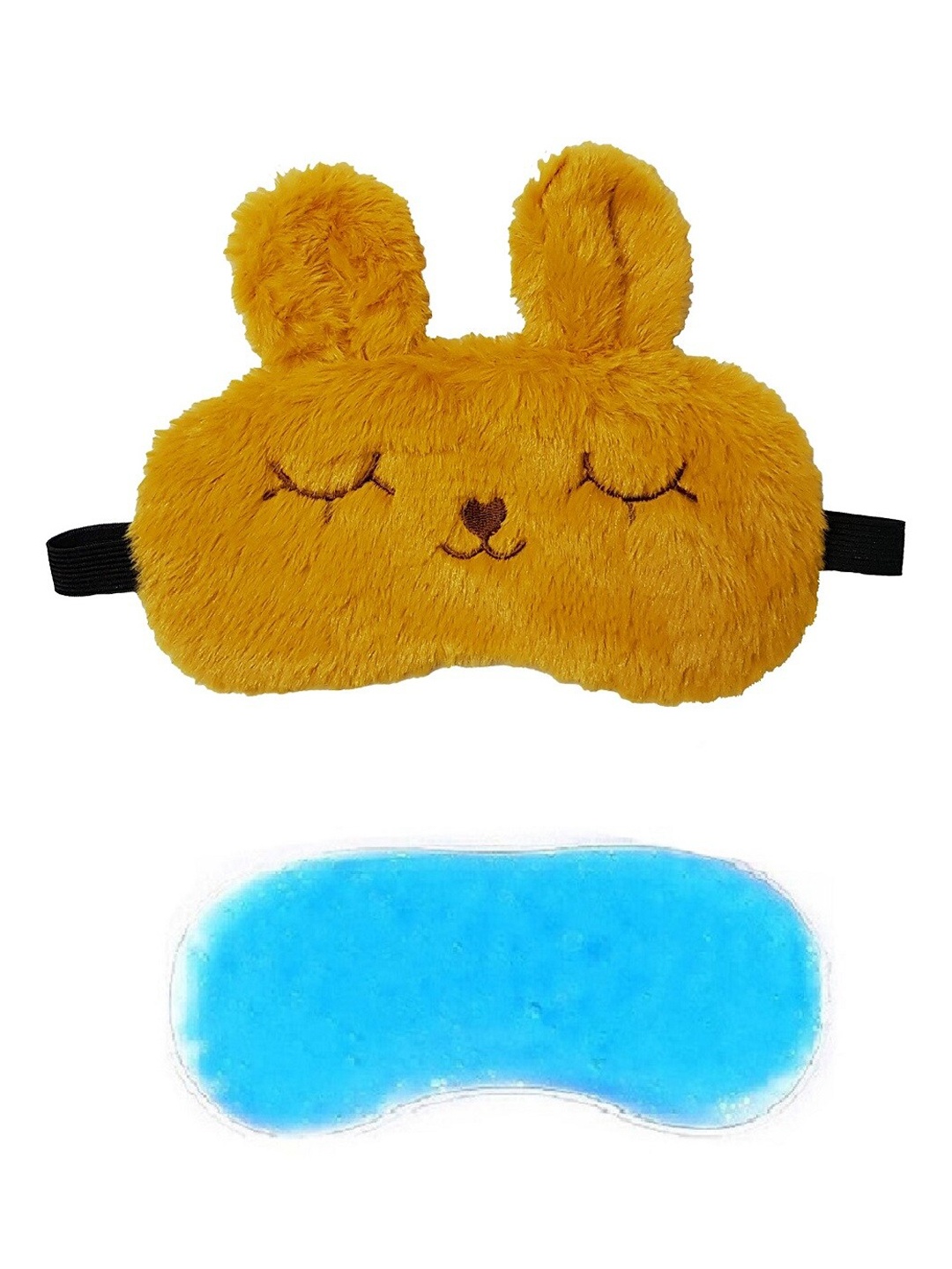 

JENNA Self Design Sleeping Eye Mask With Cooling Ice Gel, Mustard